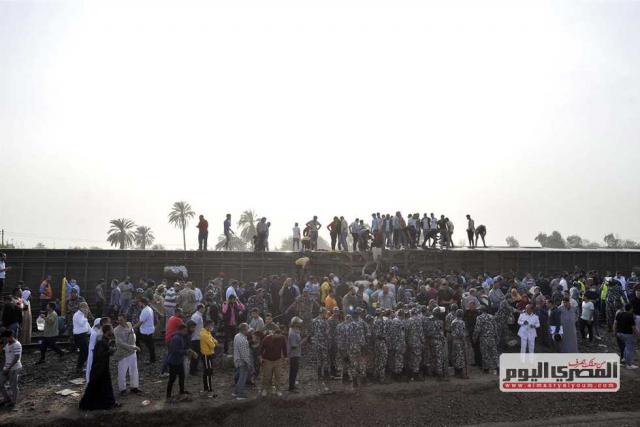 حادث خروج قطار (القاهرة- المنصورة) عن القضبان في منطقة طوخ
