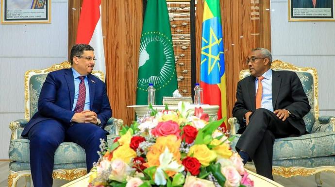 بن مبارك يبحث مع نائب رئيس الوزراء وزير الخارجية الإثيوبي العلاقات الثنائية