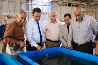 الوكيل لحمر يطلع على سير العمل في مركز تربيه إلاحياء المائيه والاستزراع السمكي بعدن